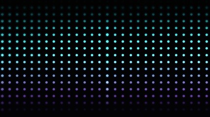 Rows of glowing dots fade from blue to purple on a dark background.