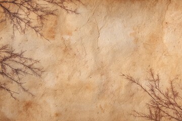 Dried Branches on Aged Paper
