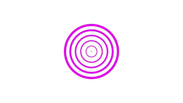 Radio waves signal technology animation on a white background.