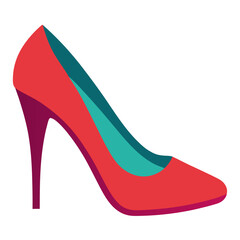 High heel shoes capturing elegance vector on white background.