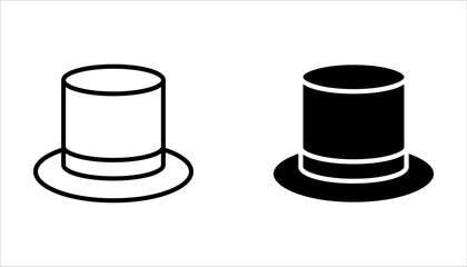Top hat icon set. Gentleman symbol on white background