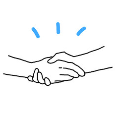 Obraz premium 握手するイラスト