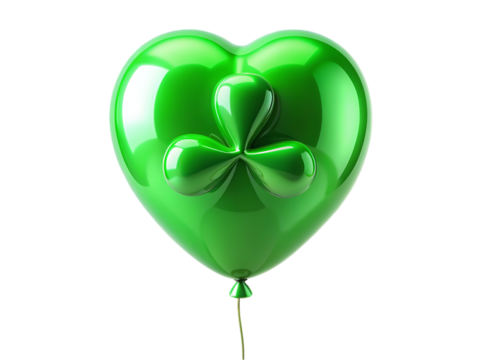 Green Heart Balloon Shamrock St. Patrick's Day - Powered by Adobe