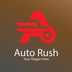 Red Abstract Automotive Speed Logo - Auto Rush