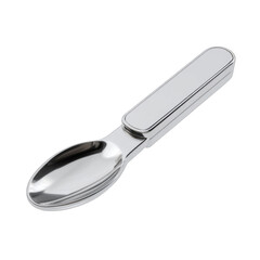 Obraz premium Silver metal spoon isolated on a white background