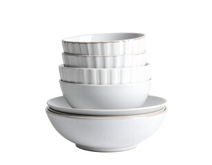 stack of white bowls