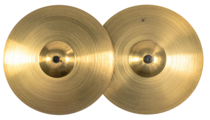 Golden hi-hat cymbals