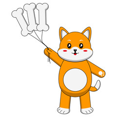 Illustration of Cute Dog Mascot. Vector Cartoon Character