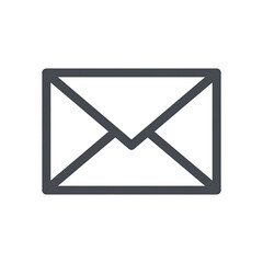 Simple Dark Grey Envelope Icon for Email Messaging Communication