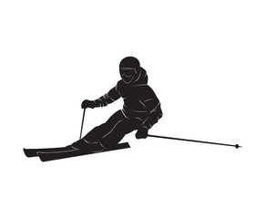 skier on a white background