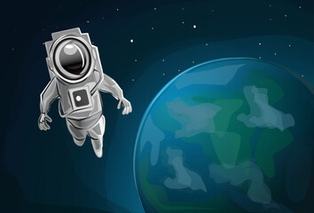 astronaut  floating away from earth © Solaire personel