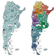 Mapa Arg Ilustrado © Caro Martinii