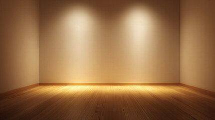 Subtle Spotlight on Clean Blank Canvas Wall in Minimalist Room Perfect for Art Display or Presentation Setup