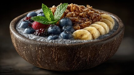 Fresh berry fruit cake dessert with strawberries, raspberries, and blueberries