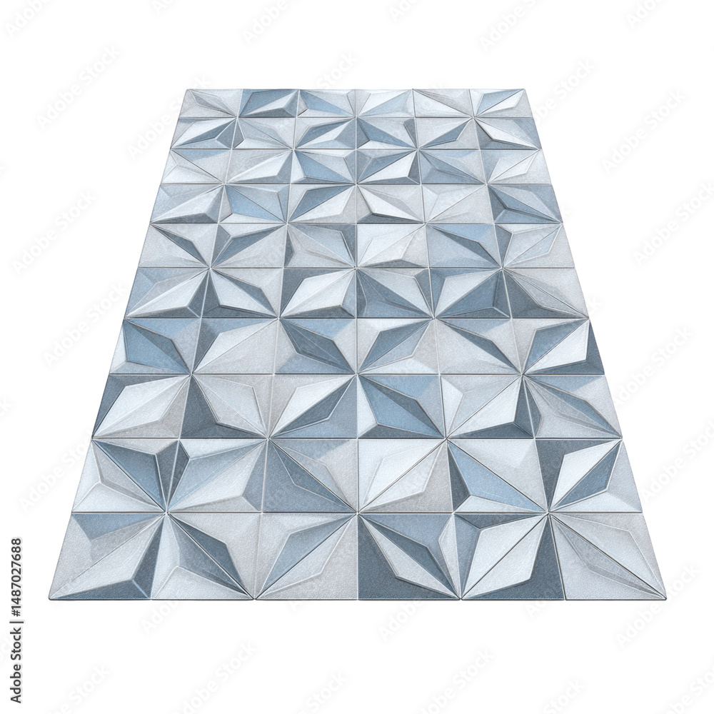 Poster geometric tile pattern with a three dimensional design on a white background