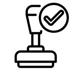 approves stamp Line Icon