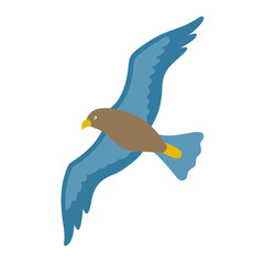 Stylized illustration of an eagle soaring against black background