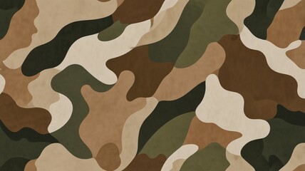 Modern Camouflage Pattern in Earth Tones