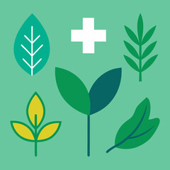  Herbal Plant Icon Set – Basil, Rosemary, Mint, Thyme