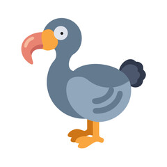 Cartoon dodo bird standing on a solid black background © Sharuzzaman