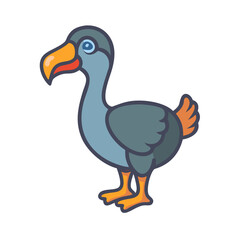 Cartoon illustration of Dodo bird on black background design © Sharuzzaman