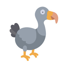 Cartoon Dodo Bird on Black Background Standing Profile View © Sharuzzaman