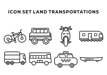 transportation icons set