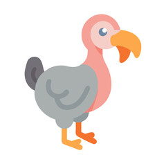 Stylized dodo bird vector illustration on black background