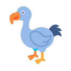 Cartoon dodo bird illustration on a black background © Sharuzzaman