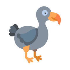 Cartoon dodo illustration on black background with flat style © Sharuzzaman