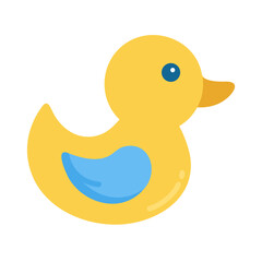 Yellow rubber duck on a black background digital illustration