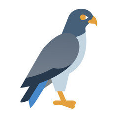 Flat Illustration of a Bird of Prey on Black