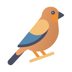 Stylized illustration of a bird perched on a branch