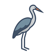 Obraz premium Elegant grey heron vector illustration on black background