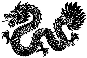 Traditional Chinese Dragon Silhouette