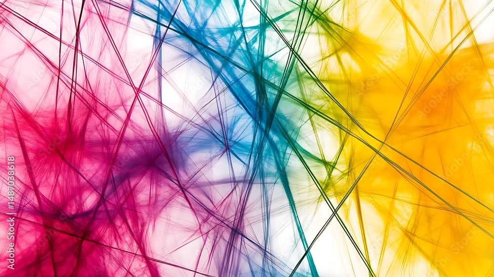 Aufkleber abstract network lines forming a colorful web of life