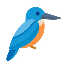 Stylized blue bird illustration on a black background