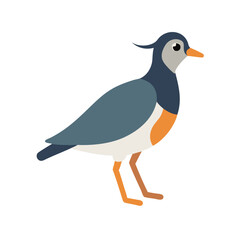 Stylized vector graphic of a lapwing against black background