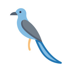 Blue Bird Illustration Isolated on Black Background Design