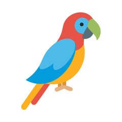 Colorful Parrot Illustration on Black Background for Various Uses