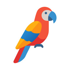 Stylized colorful parrot illustration on a black background