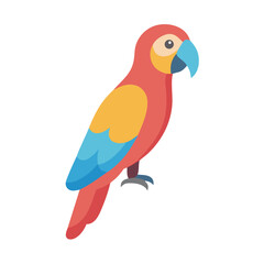 Illustration of colorful parrot on a black background