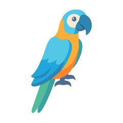Vibrant parrot illustration with minimalist style on black backdrop