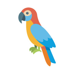 Colorful parrot illustration against a black background, vector design