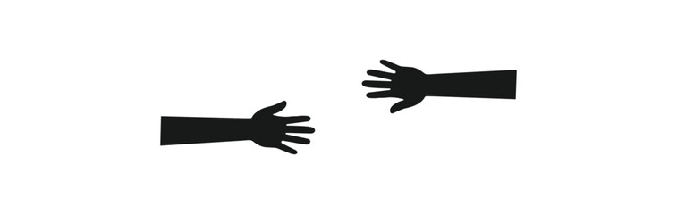 People or students with their hands raised flat icon. hands up icon vector illustration