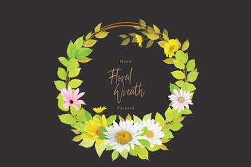 watercolor CHRYSANTHEMUM card setwreath sample