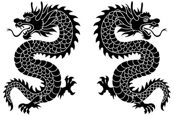 Traditional Chinese Dragon Silhouette