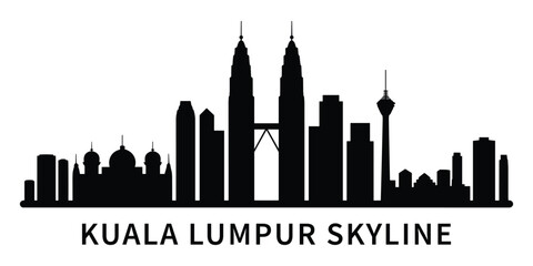 Silhouette of Kuala Lumpur skyline vector art