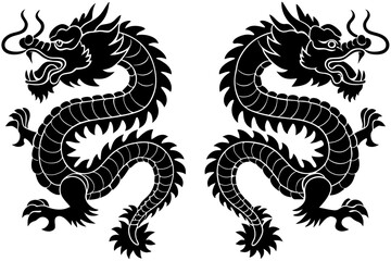 Traditional Chinese Dragon Silhouette