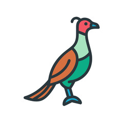 Stylized pheasant icon vector graphic on black background